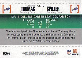 2010 Topps - Gridiron Lineage #GL-TS Thurman Thomas / C.J. Spiller Back
