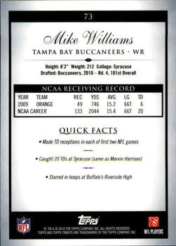 2010 Topps Tribute #73 Mike Williams Back
