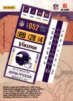 2010 Playoff Contenders #052 Adrian Peterson Back