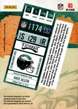 2010 Playoff Contenders #174 Nate Allen Back