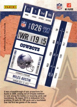 2010 Playoff Contenders #026 Miles Austin Back