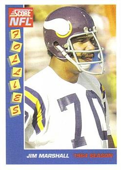 1992 Score NFL Football Follies #3 Jim Marshall Front