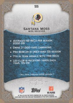 2010 Topps Five Star #55 Santana Moss Back