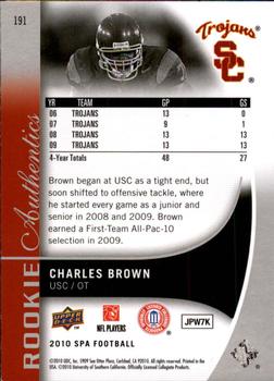 2010 SP Authentic #191 Charles Brown Back