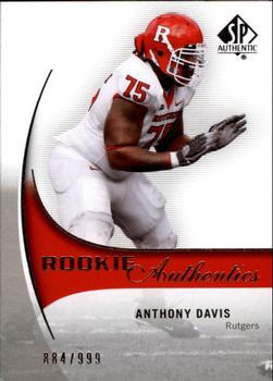 2010 SP Authentic #192 Anthony Davis Front