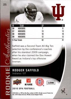 2010 SP Authentic #195 Rodger Saffold Back