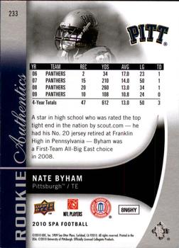 2010 SP Authentic #233 Nate Byham Back