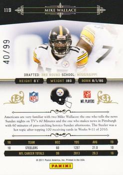 2010 Playoff National Treasures #119 Mike Wallace Back