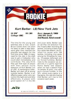 1992 All World #22 Kurt Barber Back