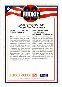 1992 All World #44 Mike Pawlawski Back