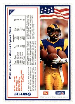 1992 All World #83 Willie Anderson Back
