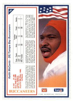 1992 All World #165 Keith McCants Back