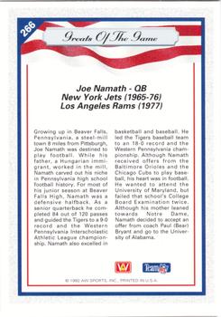1992 All World #266 Joe Namath Back