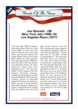 1992 All World #269 Joe Namath Back