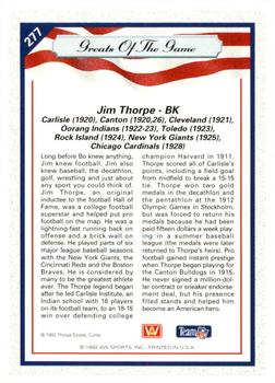 1992 All World #277 Jim Thorpe Back