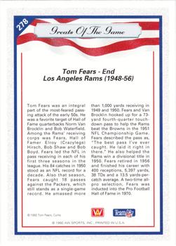 1992 All World #278 Tom Fears Back