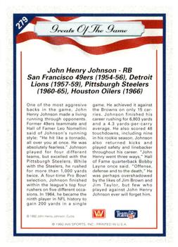 1992 All World #279 John Henry Johnson Back
