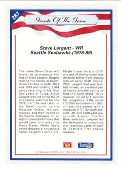 1992 All World #287 Steve Largent Back