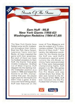 1992 All World #289 Sam Huff Back