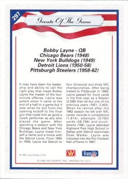 1992 All World #297 Bobby Layne Back
