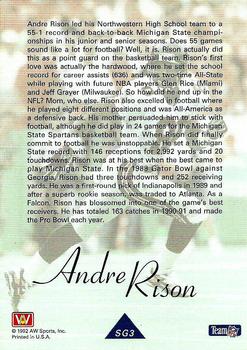 1992 All World - Greats/Rookies #SG3 Andre Rison Back