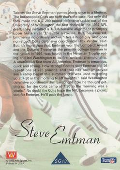 1992 All World - Greats/Rookies #SG13 Steve Emtman Back