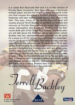 1992 All World - Greats/Rookies #SG19 Terrell Buckley Back