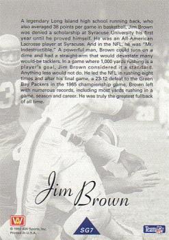 1992 All World - Greats/Rookies #SG7 Jim Brown Back