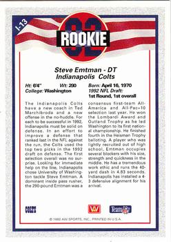 1992 All World - Legends/Rookies #L-13 Steve Emtman Back