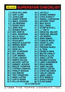 1988 Topps Stickers #12 / 209 Mike Singletary / Paul Palmer Back