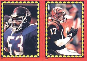 1988 Topps Stickers #77 / 159 Harry Carson / Scott Fulhage Front