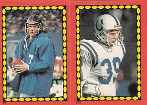 1988 Topps Stickers #72 / 216 Phil Simms / Mike Prior Front