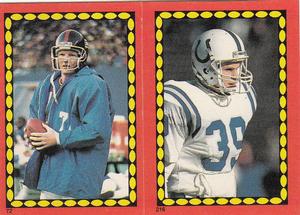 1988 Topps Stickers #72 / 216 Phil Simms / Mike Prior Front