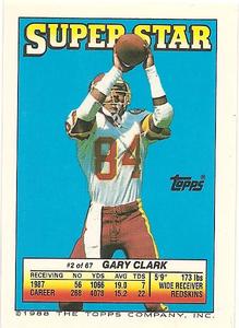 1988 Topps Stickers - Super Star Backs #2 Gary Clark Front