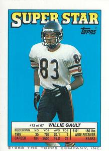 1988 Topps Stickers - Super Star Backs #12 Willie Gault Front