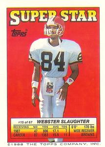 1988 Topps Stickers - Super Star Backs #15 Webster Slaughter Front