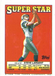 1988 Topps Stickers - Super Star Backs #22 Steve Largent Front
