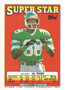 1988 Topps Stickers - Super Star Backs #51 Al Toon Front