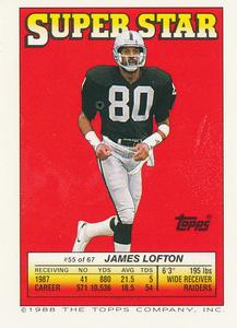 1988 Topps Stickers - Super Star Backs #55 James Lofton Front