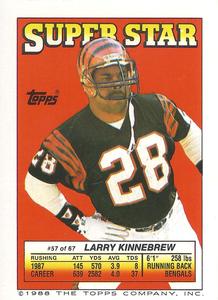 1988 Topps Stickers - Super Star Backs #57 Larry Kinnebrew Front