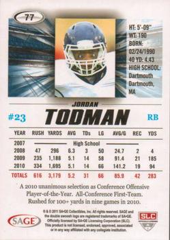 2011 SAGE HIT #77 Jordan Todman Back