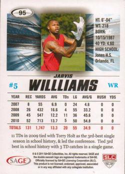 2011 SAGE HIT #95 Jarvis Williams Back