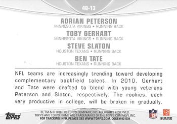 2010 Topps Prime - 4th Quarter #4Q-13 Adrian Peterson / Toby Gerhart / Steve Slaton / Ben Tate Back