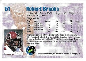 1992 Classic Draft Picks - Gold #51 Robert Brooks Back