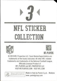 2010 Panini NFL Sticker Collection #3 AFC Logo Back