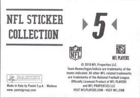 2010 Panini NFL Sticker Collection #5 AFC CHAMP Logo Back