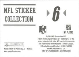 2010 Panini NFL Sticker Collection #6 NFC CHAMP Logo Back