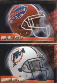 2010 Panini NFL Sticker Collection #8a / 8b Buffalo Bills Helmet / Miami Dolphins Helmet Front