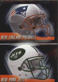 2010 Panini NFL Sticker Collection #9a / 9b New England Patriots Helmet / New York Jets Helmet Front