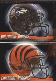2010 Panini NFL Sticker Collection #10a / 10b Baltimore Ravens Helmet / Cincinnati Bengals Helmet Front